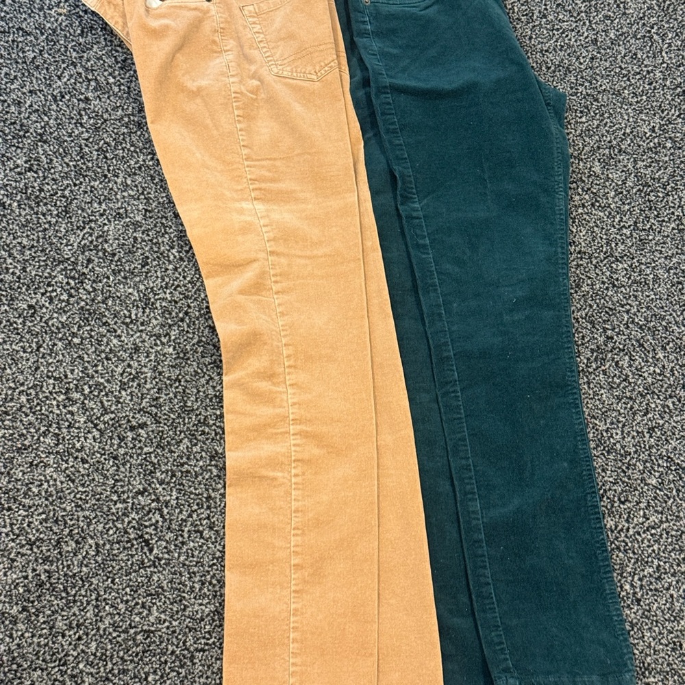 2 Bundle Merona Tan and Teal Corduroy Pants